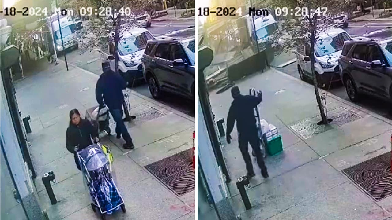 Captan el momento en que un andamio de acera cae encima de peatones en Manhattan