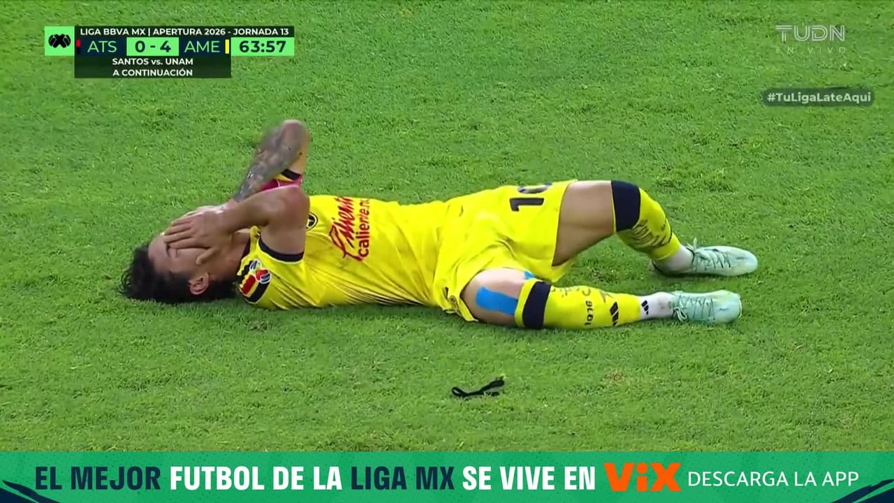 Alejandro Zendejas sufre lesión en la victoria de América ante Atlas 