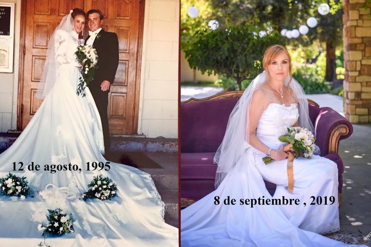 24 años después se vuelve a vestir de novia, pero esta vez sin estrés y sin marido