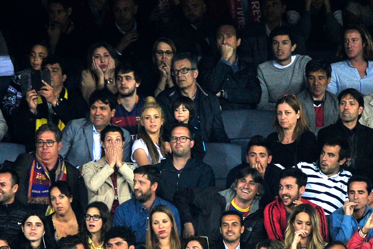 La colombiana y el encantador Milan no perdieron detalle del encuentro deportivo.