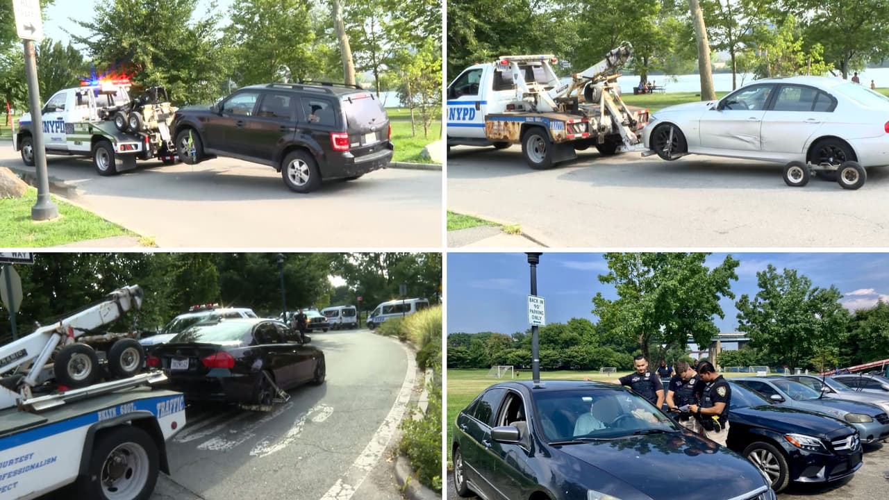 Decomisan motos y autos irregulares en refugio de inmigrantes de Randall’s Island