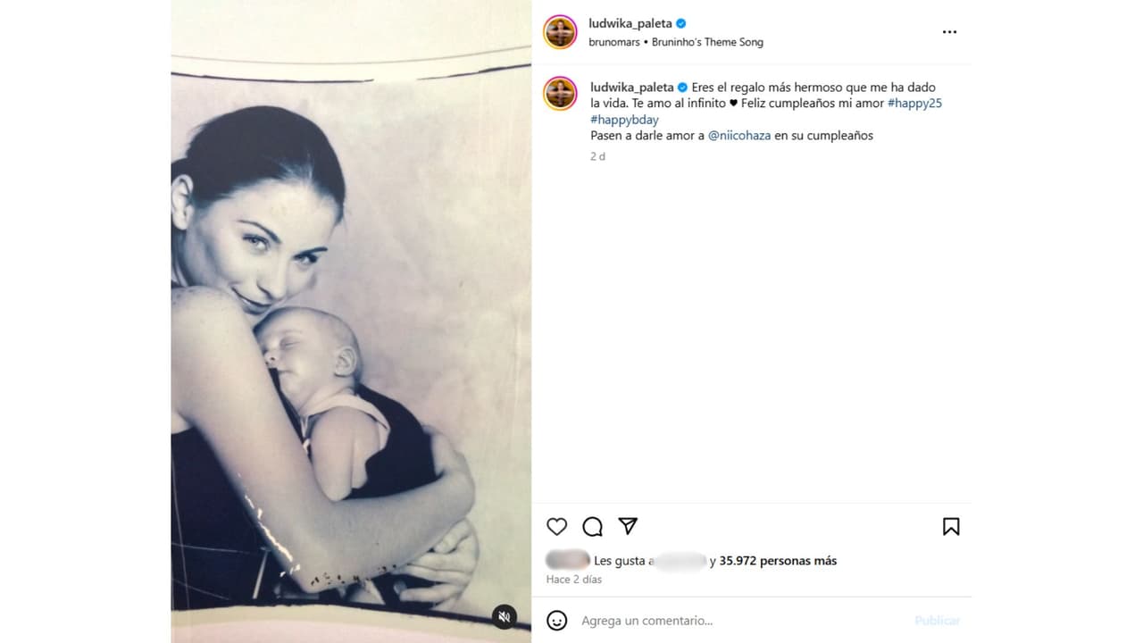 Así felicitó Ludwika Paleta a su hijo mayor por su cumpleaños 25.