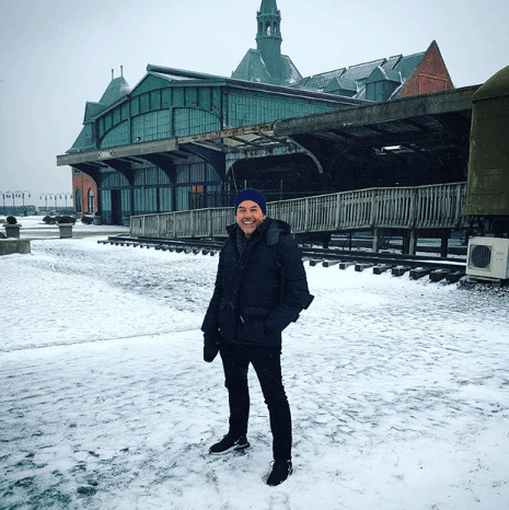 Desde el Liberty State Park, Carlos Calderón mostró que no hay frío cuando se tiene el corazón contento.