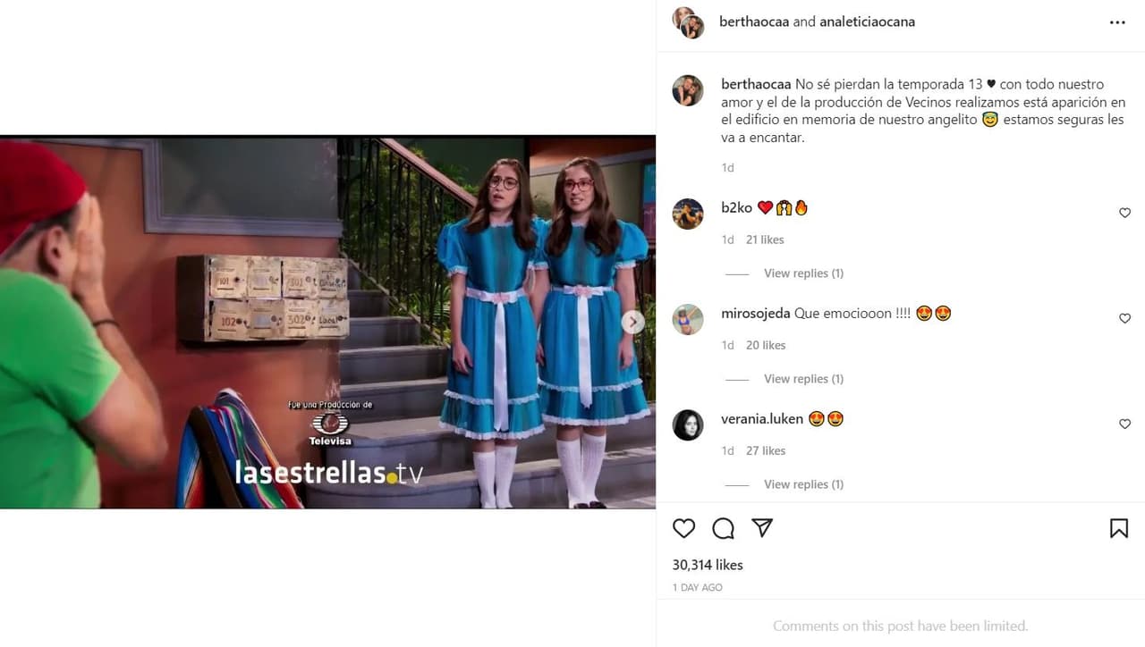 Las hermanas de Octavio Ocaña, Ana y Bertha, saldrán en Vecinos