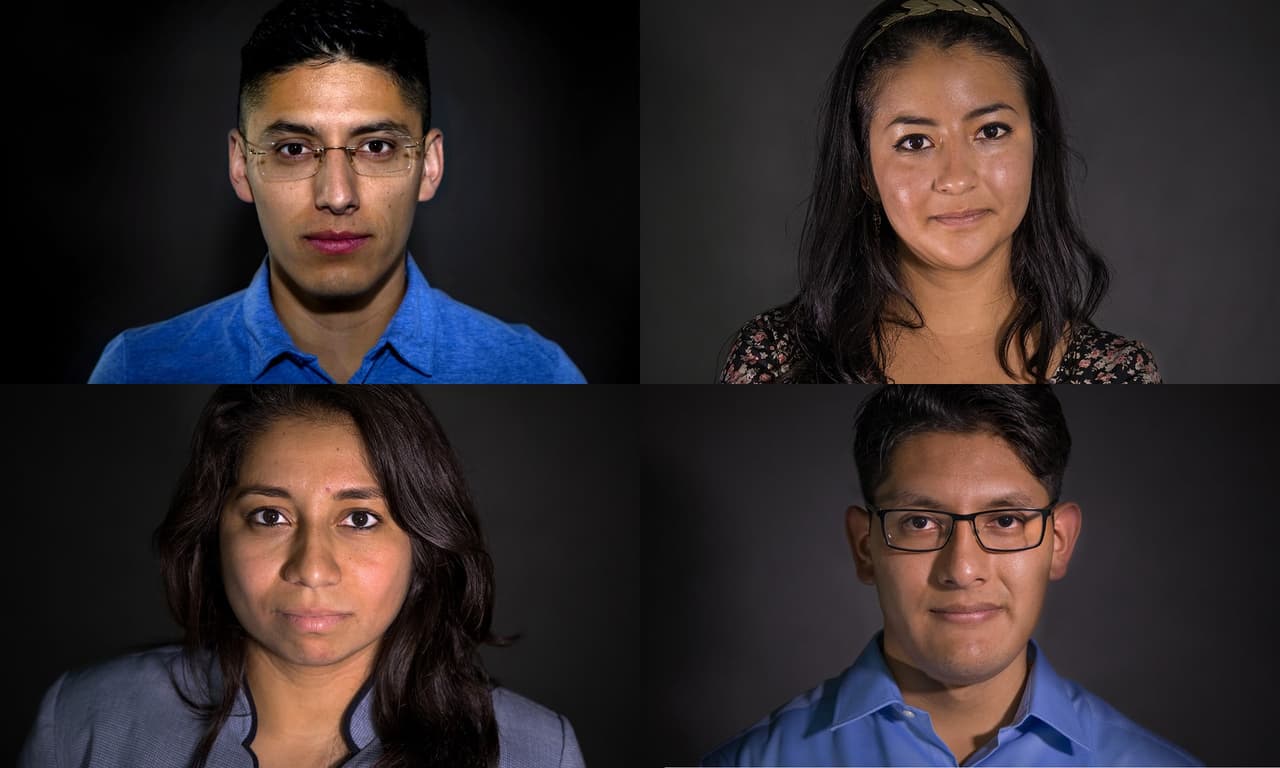 Los dreamers Justino Mora, Itzel Guillen, Allyson Duarte y Irving Hernández.