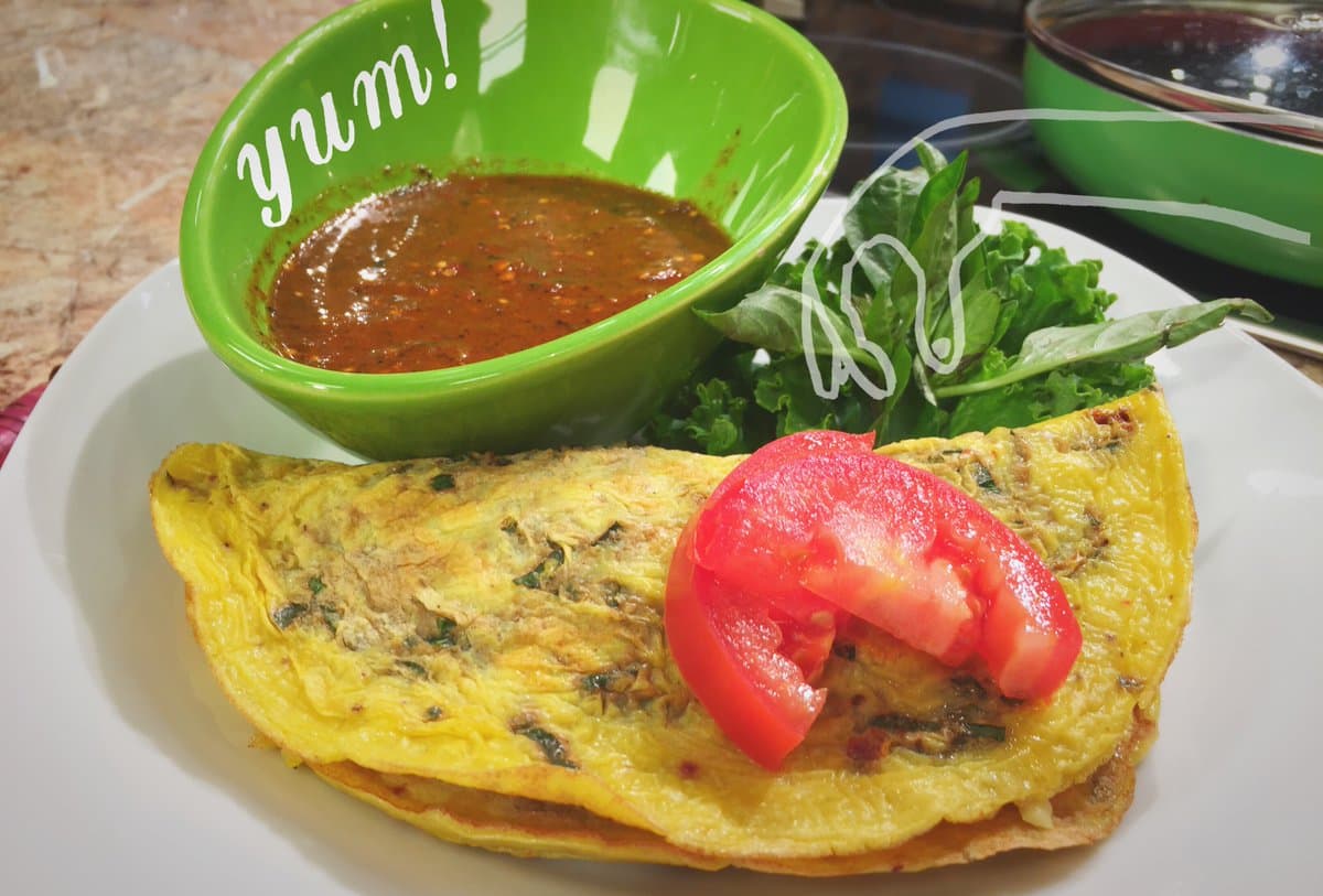 El chef Yogui nos consintió con un omelette de huitlacoche para empezar de lujo la mañana.