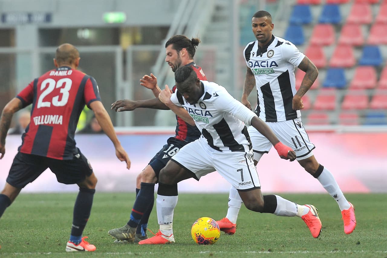 Udinese se mantiene al fondo de la tabla con 27 puntos. Bolonia se quedó con 34 a la mitad de la tabla.