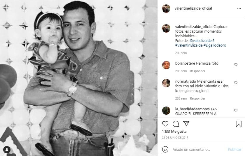Valentina Elizalde es la tercera y última hija del intérprete de 'Te quiero así'. Fue producto de su relación con Azucena Avilés.