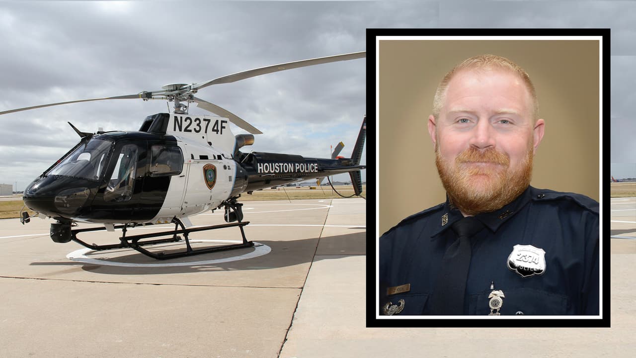 Con nuevo helicóptero, policía de Houston rinde homenaje póstumo al oficial, Jason Knox
