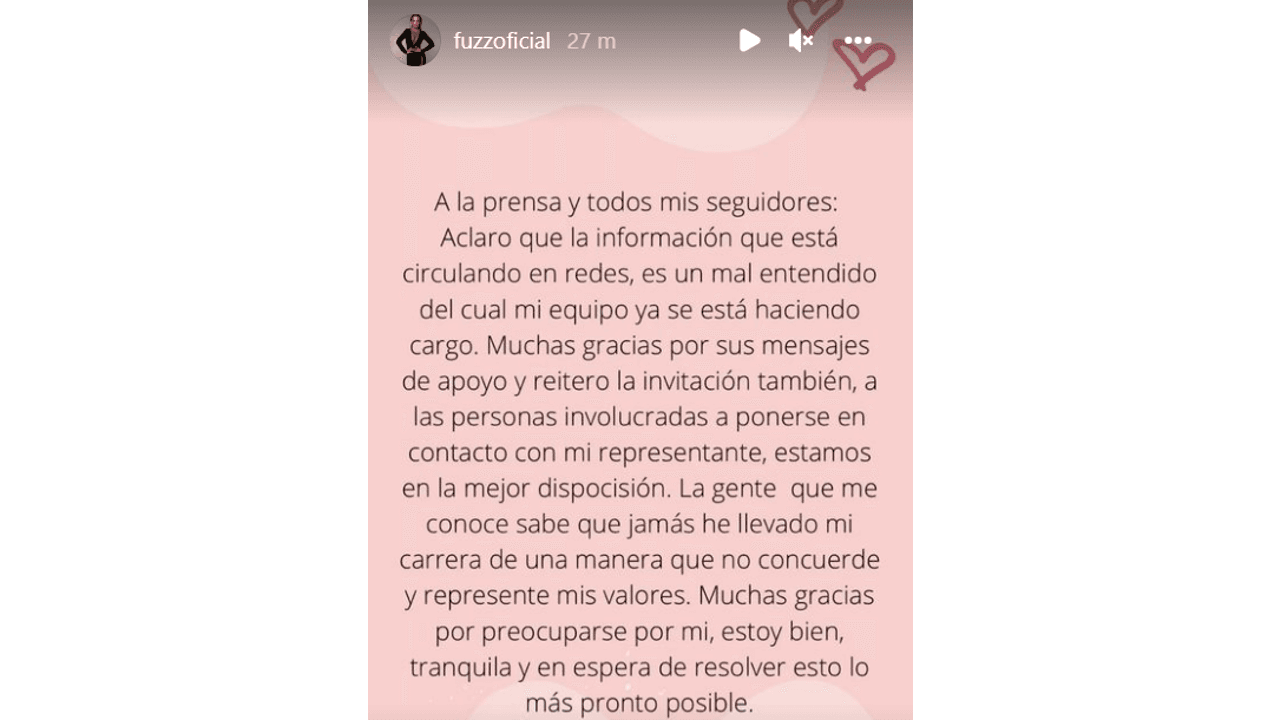 María Fernanda Malo asegura que todo se trata de un "malentendido" y está en la "mejor disposición" de resarcir el daño.