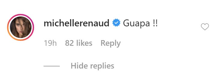 Mientras tanto, su amiga 
<b><a href="https://www.univision.com/famosos/michelle-renaud-se-va-de-viaje-con-su-hijo-y-quien-llora-por-su-partida-no-es-danilo-carrera-video" target="_blank">Michelle Renaud</a></b> la piropeó con un 
<b>"¡guapa!"</b>.
<br>
