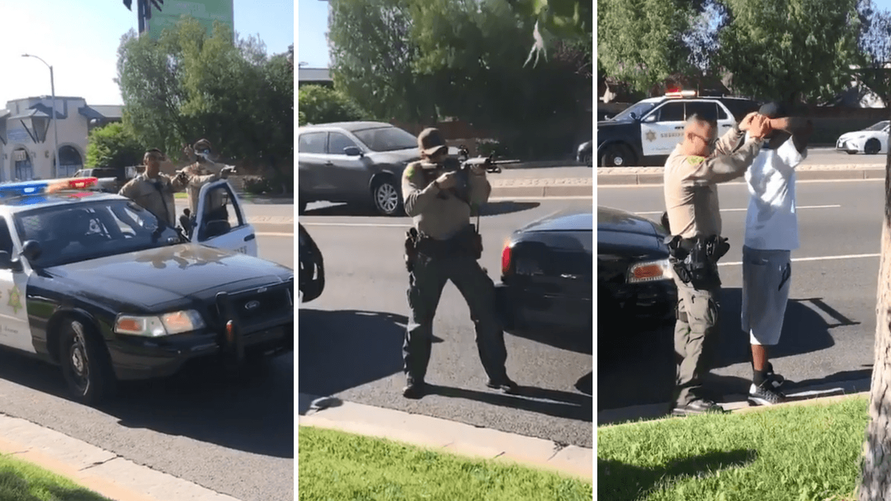 La policía encañona a tres jóvenes afroestadounidenses tras ser atacados por un vagabundo