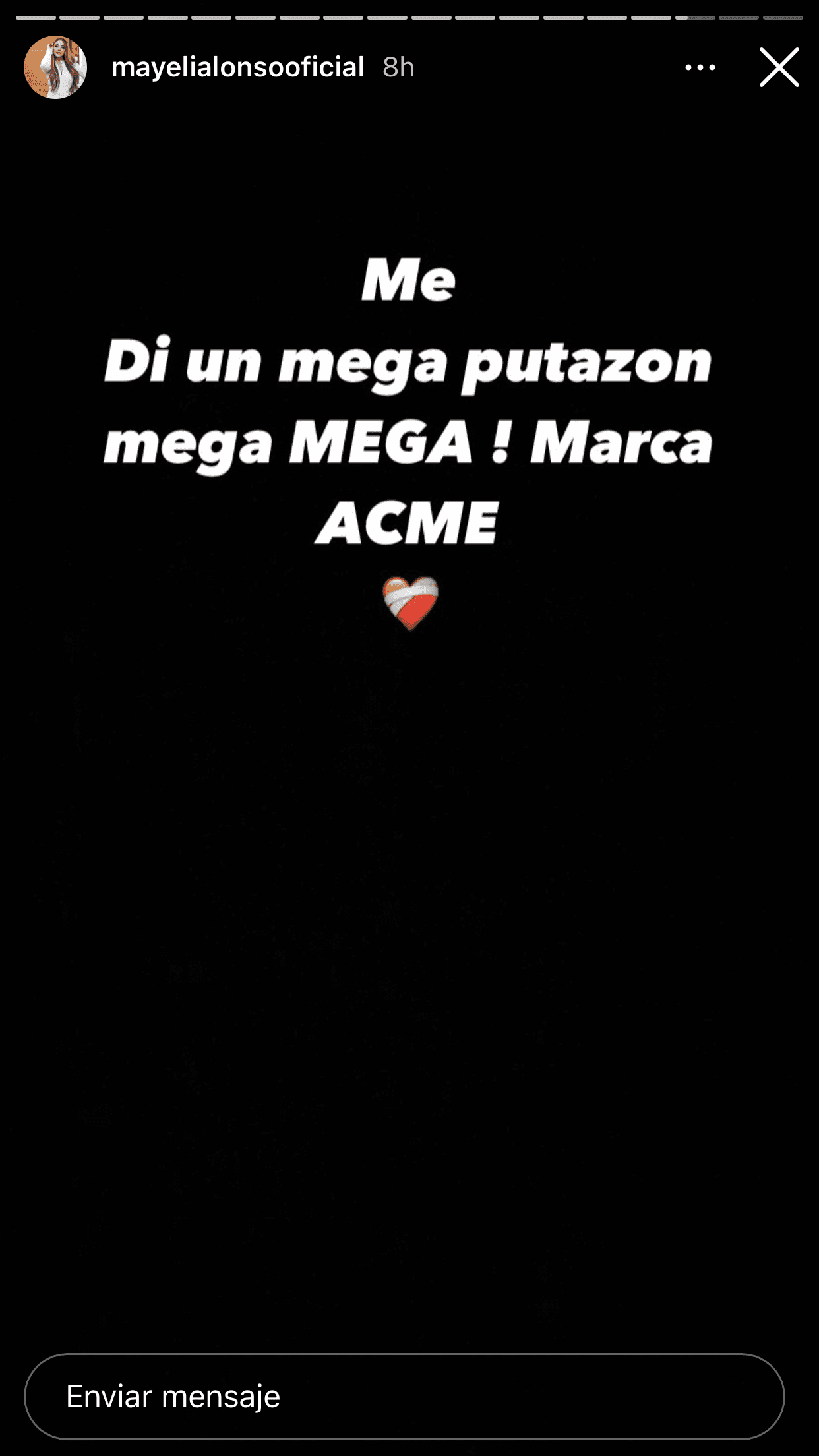 En otro mensaje, describió el impacto de la caída que sufrió. 
<br>