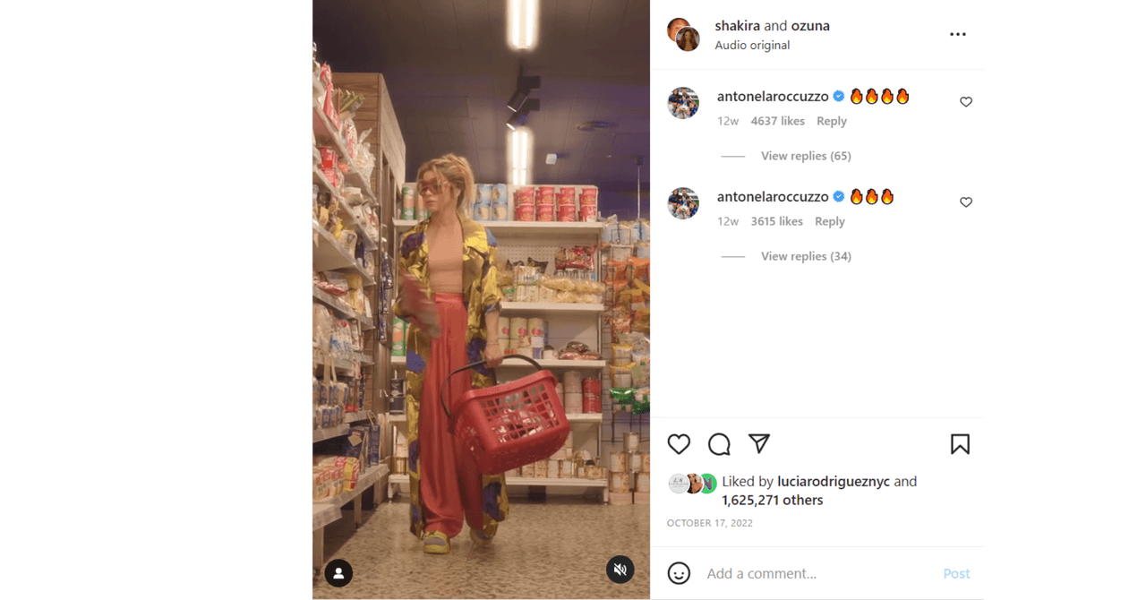 Antonela Roccuzzo apoya la música de Shakira