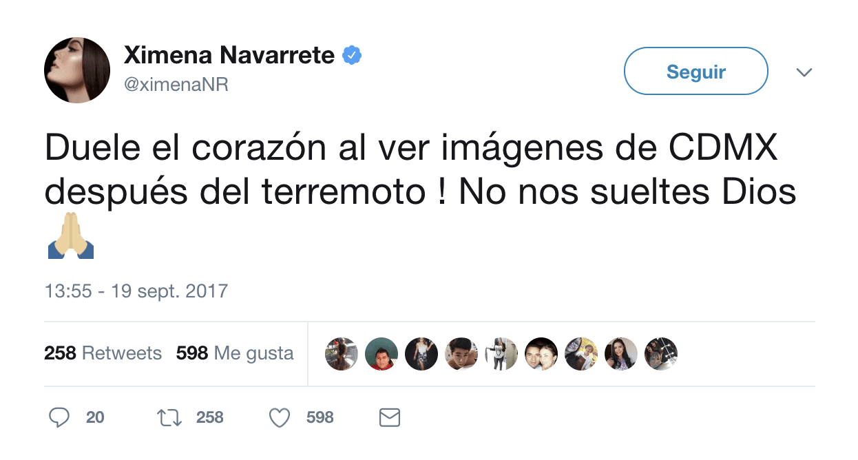 Miss Universo 2010, la actriz Ximena Navarrete, rogó por la protección divina.