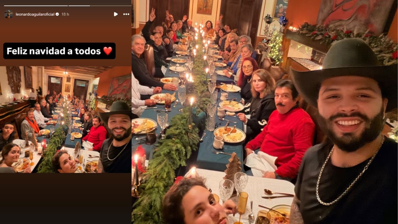 Christian Nodal y Ángela Aguilar cenaron en familia por Navidad.