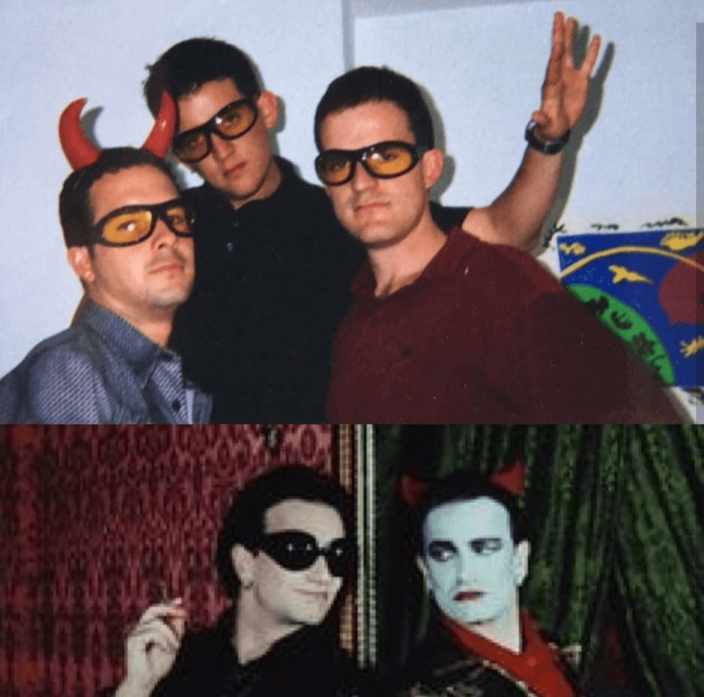 Y para muestra de su ingenio, este disfraz que armó con sus amigos de su banda favorita U2.