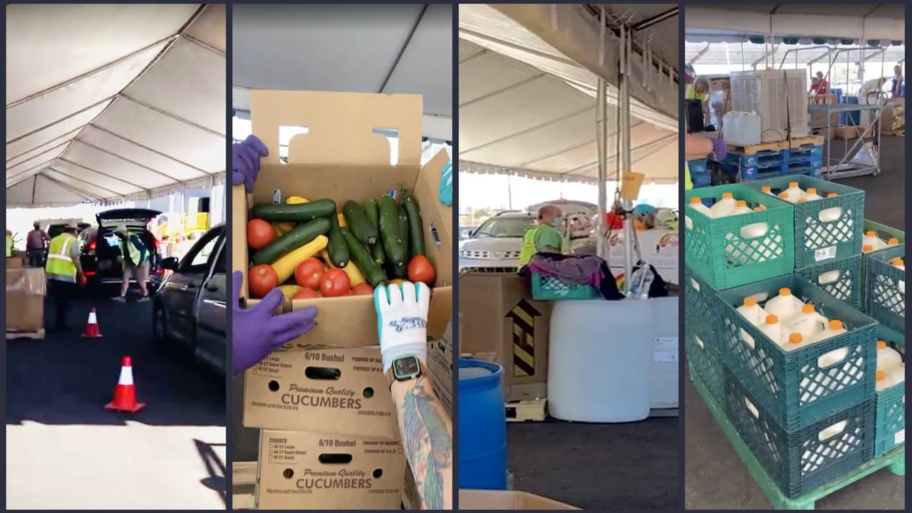 Distribuyen alimentos gratis en Tucson al estilo 'drive-thru' en tiempos de coronavirus