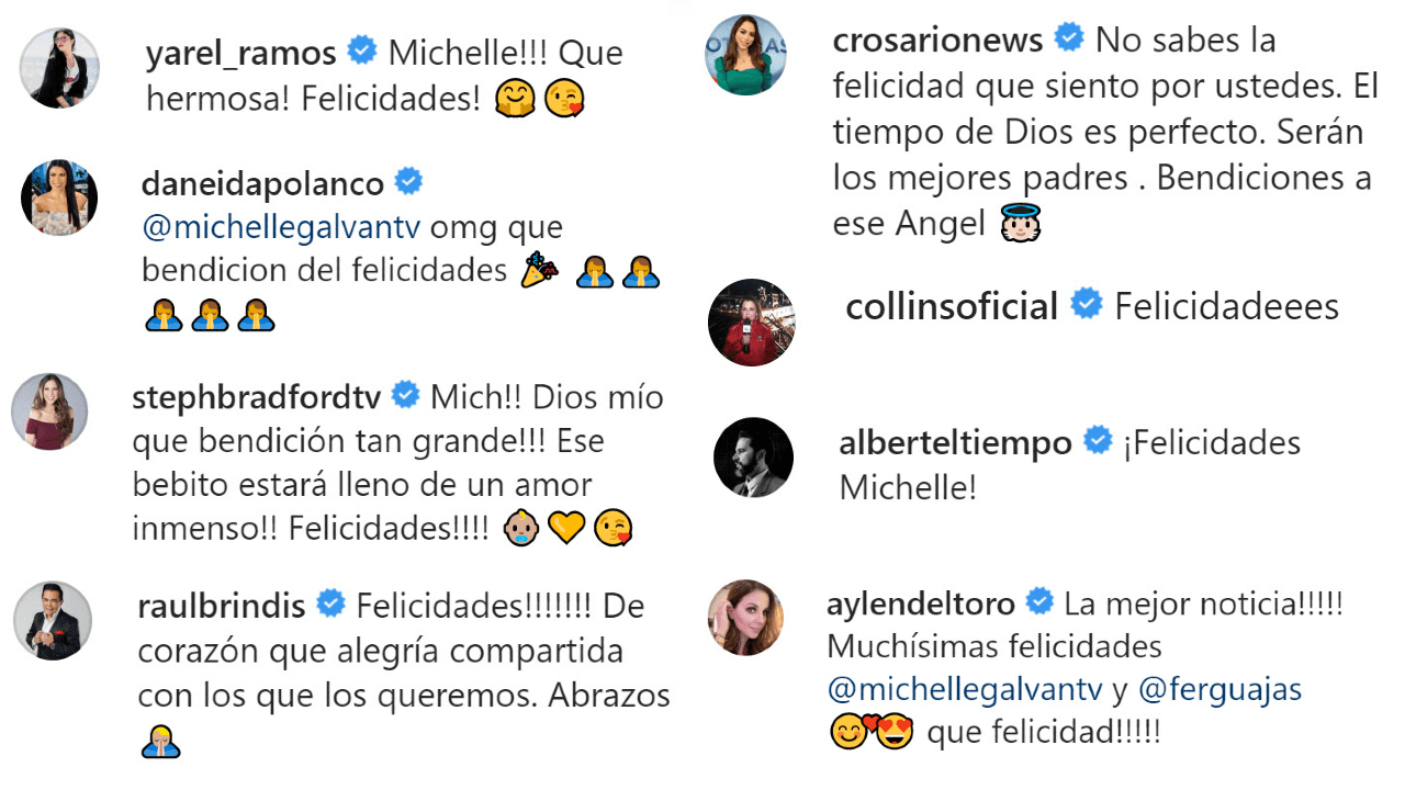 Otros famosos como Yarel Ramos, Daneida Polamco, Raúl Brindis, Carolina Rosario, María Antonieta Collins, Albert Martínez y Aylen del Toro también se sumaron a los buenos deseos.