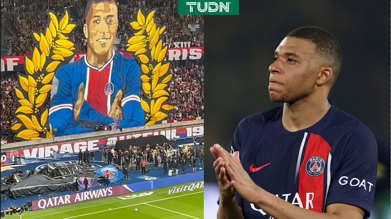 Fans del PSG le dedican genial tifo y cánticos de despedida a Mbappé 