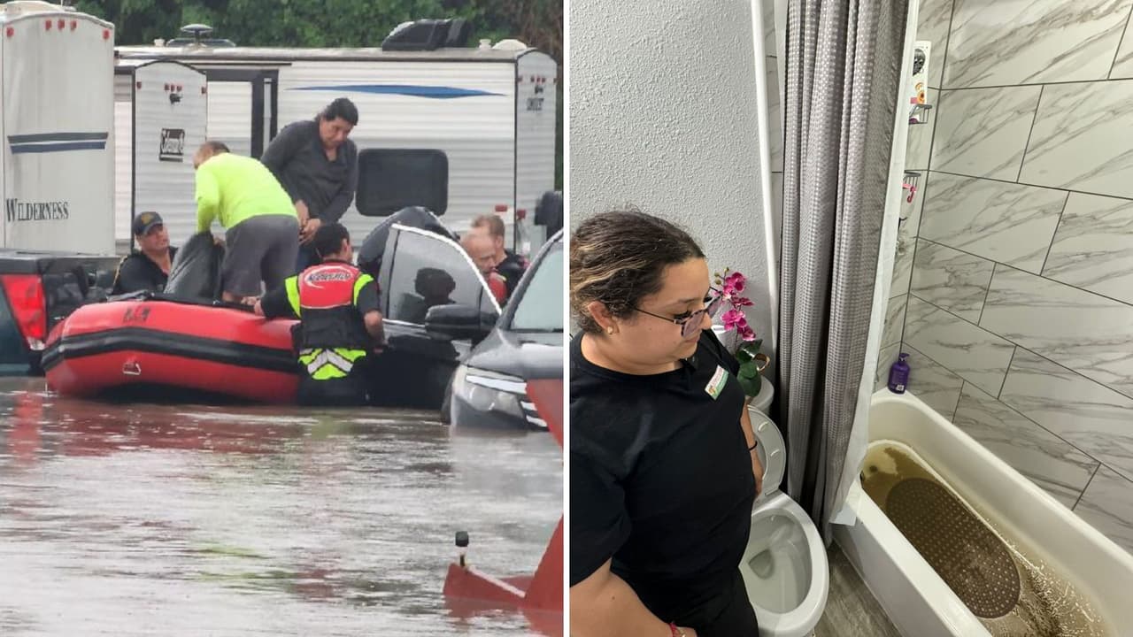 En el condado Ellis, familias fueron afectadas por las fuertes lluvias de las tormentas severas.