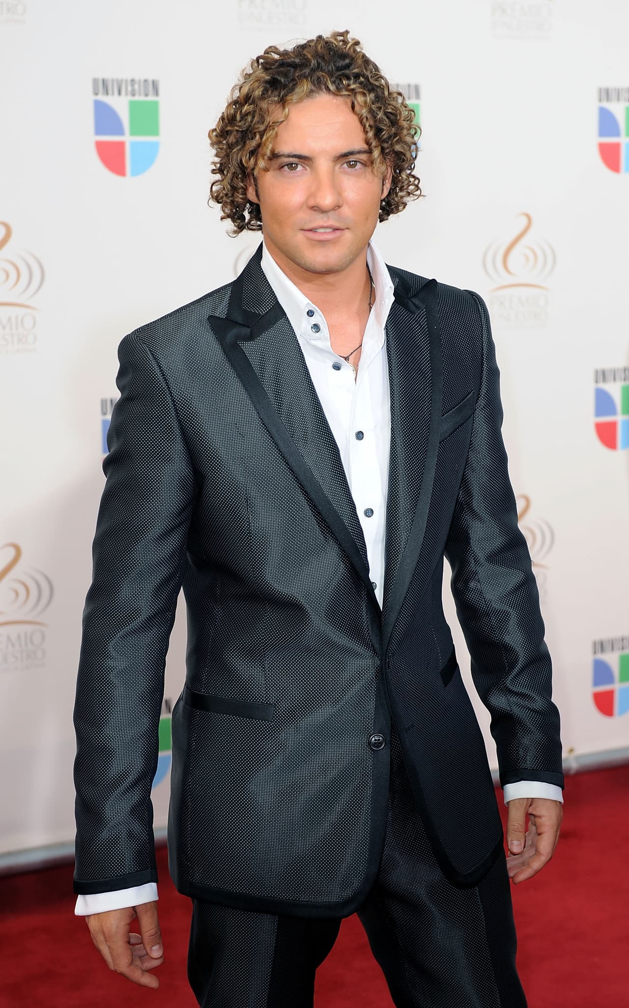 David Bisbal pudo compartir el escenario en 2009 con Luis Fonsi, Aleks Syntek y Noel Schajris. Así desfiló por la alfombra roja.