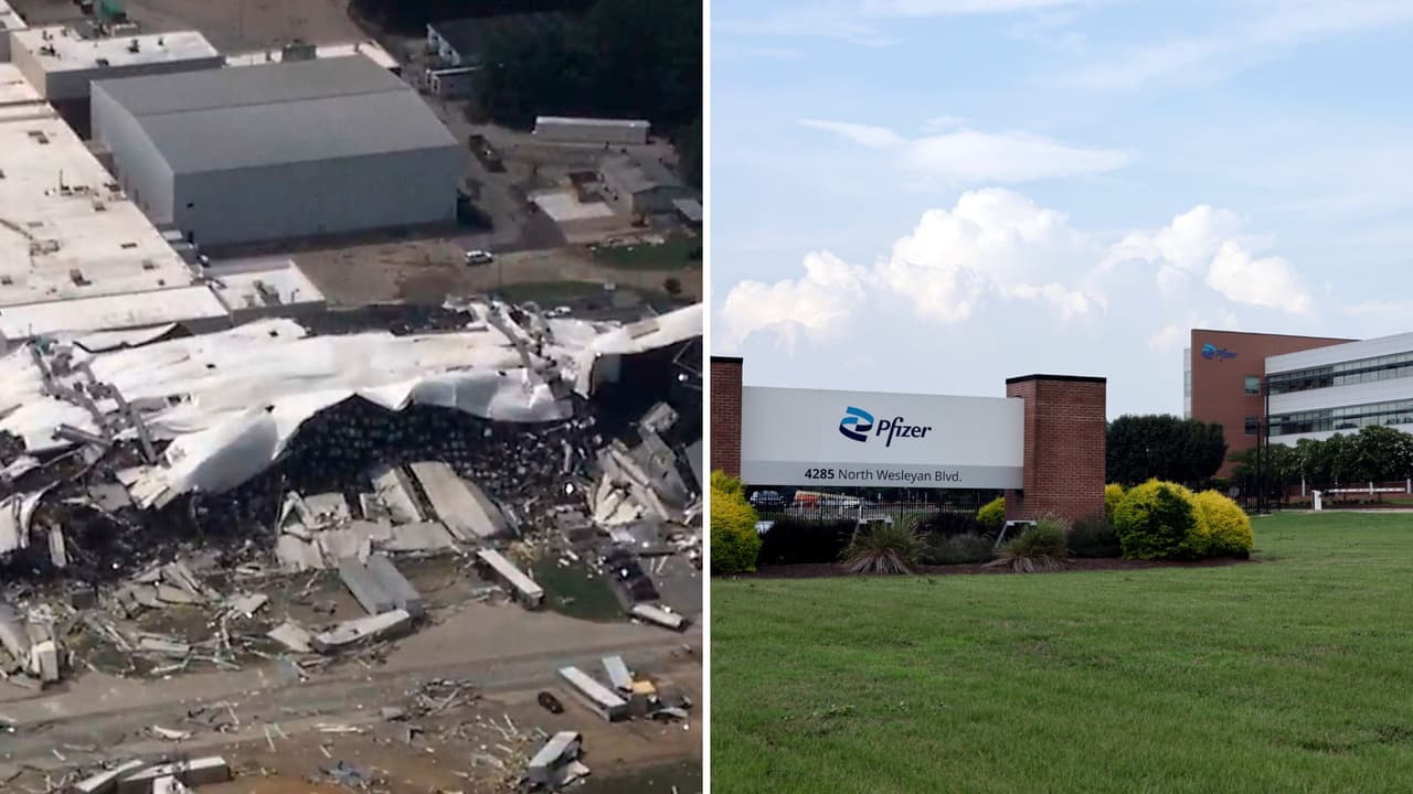 Daños ocasionados por tornado en planta de Pfizer en Carolina del Norte podrían provocar escasez de medicinas en EEUU