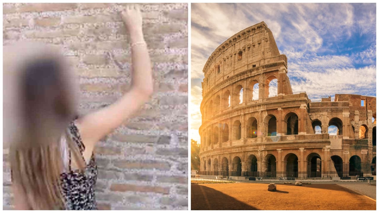 Joven raya sus iniciales en el Coliseo romano y hace enfurecer a Internet: podría ir a prisión
