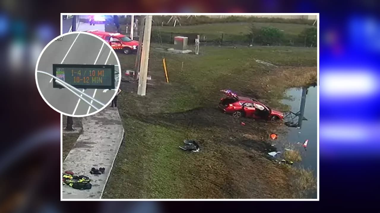 Conductor sufre lesiones graves tras caer en su automóvil a un estanque en el condado Orange 