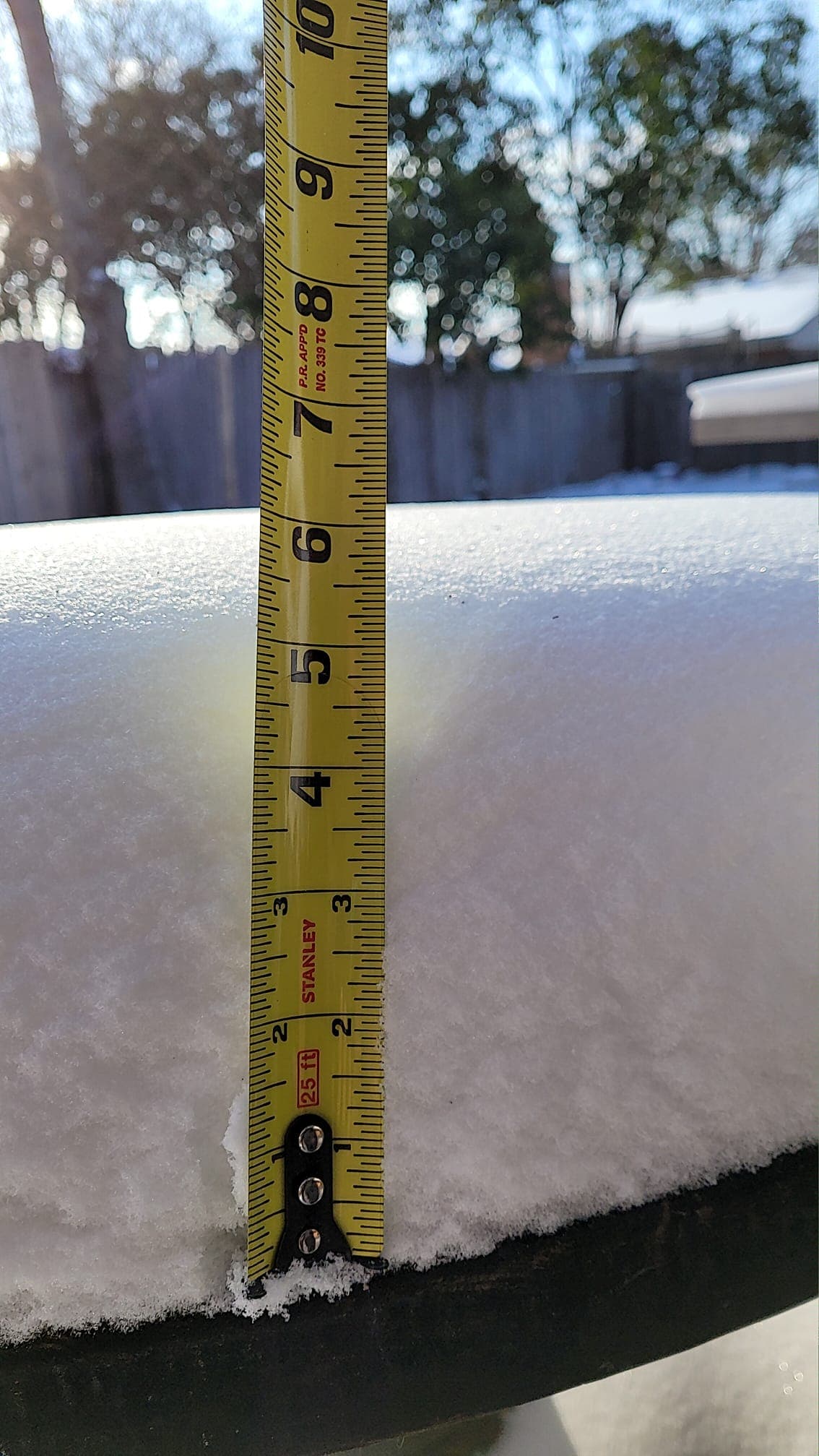 Se han reportado acumulados de hasta 6 pulgadas de nieve