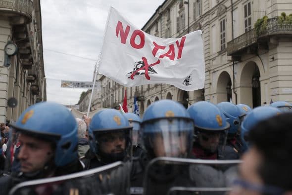 En la mayoría de las ciudades italianas, todo transcurrió sin incidentes.