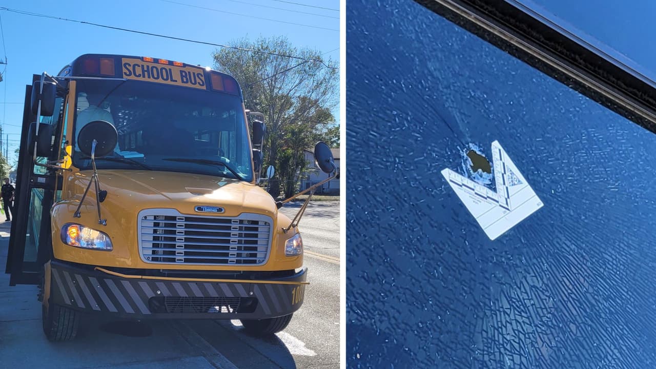 Arrestan a dos niños por disparar contra autobuses escolares con pistolas de balines en Florida