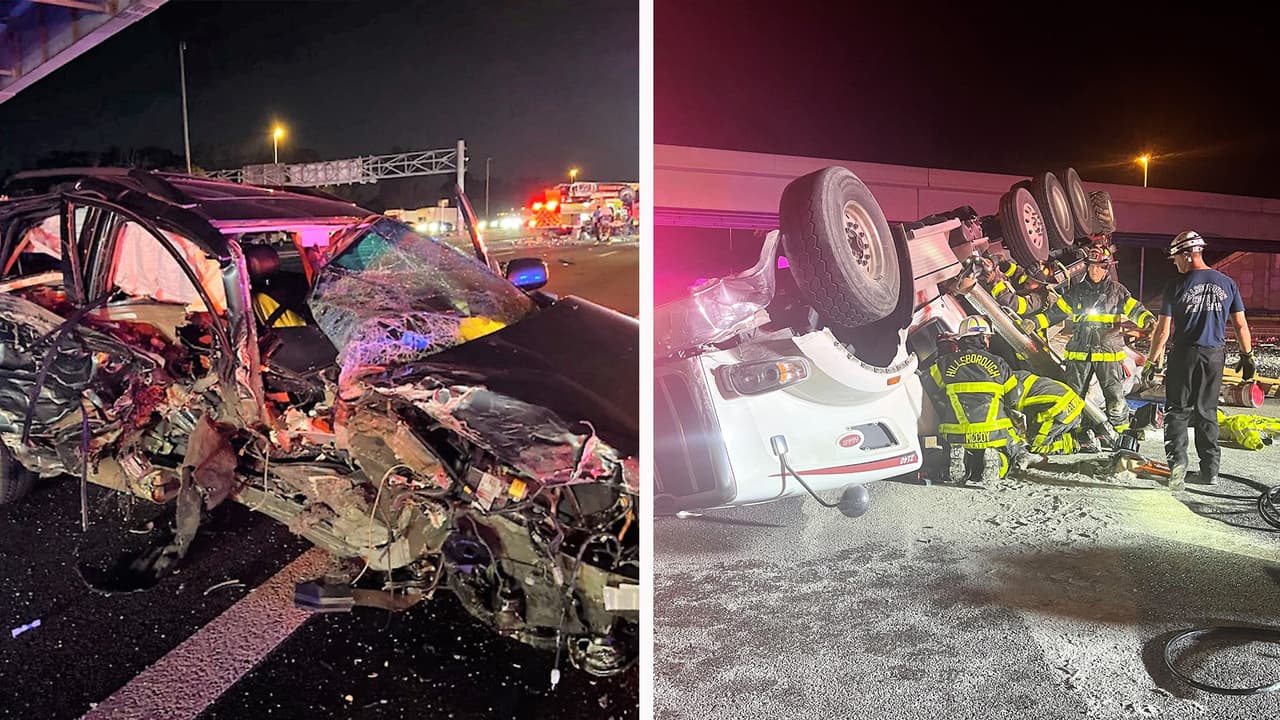 Conductor que manejaba en sentido contrario provoca choque múltiple en la I-4 en Seffner