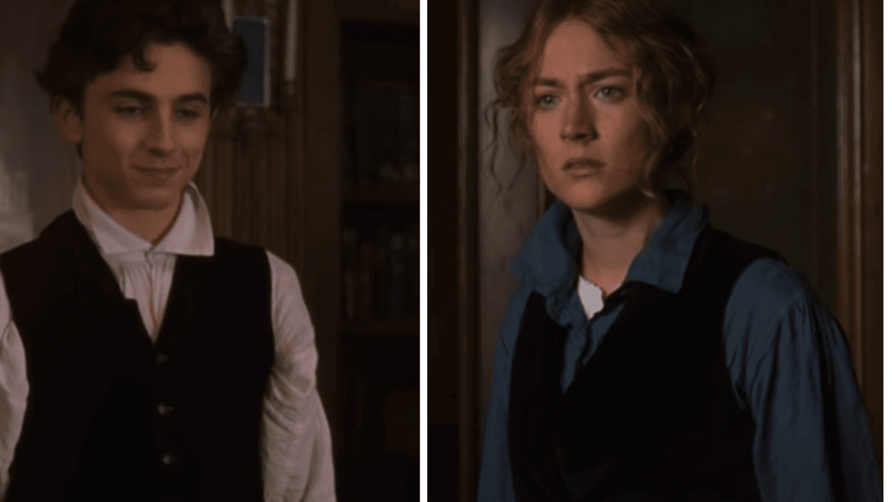 <b>'Mujercitas'</b>
<br>Jo y Laurie comparten chalecos en 'Mujercitas'. De acuerdo con la directora, esto simboliza que eran ‘su otra mitad’. Además, constantemente se puede ver que se prestan e intercambian otras prendas de ropa, para hacer énfasis en lo profundo de su conexión.
<br>