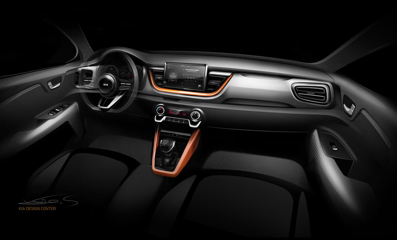 El interior de la Kia Stonic recuerda los de los Kia Rio y Soul. Será interesante ver hasta que punto está nueva micro-crossover competirá con la Soul en los mismo concesionarios.