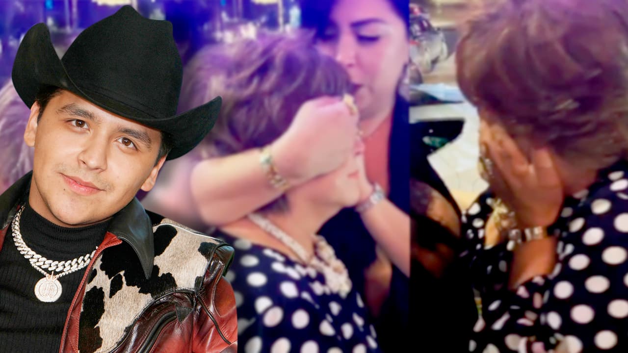 La abuelita de Cristian Nodal rompe a llorar al recibir un carro de regalo de cumpleaños