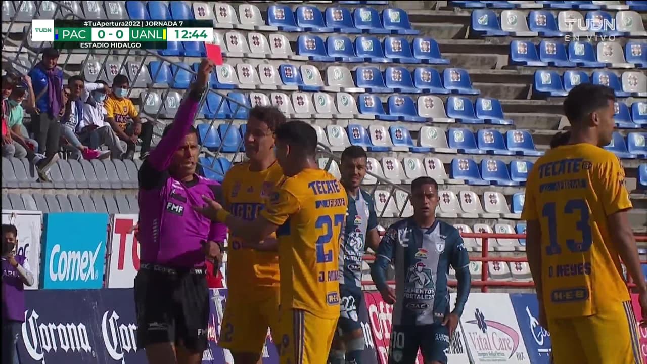 ¡Expulsión! El árbitro saca la roja directa a Jesús Angulo.