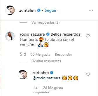 "Bellos recuerdos Humberto. ¡
<b>Te abrazo</b> con el corazón!", dijo la presentadora, a quien el actor también le respondió con tres emojis mandando un beso.