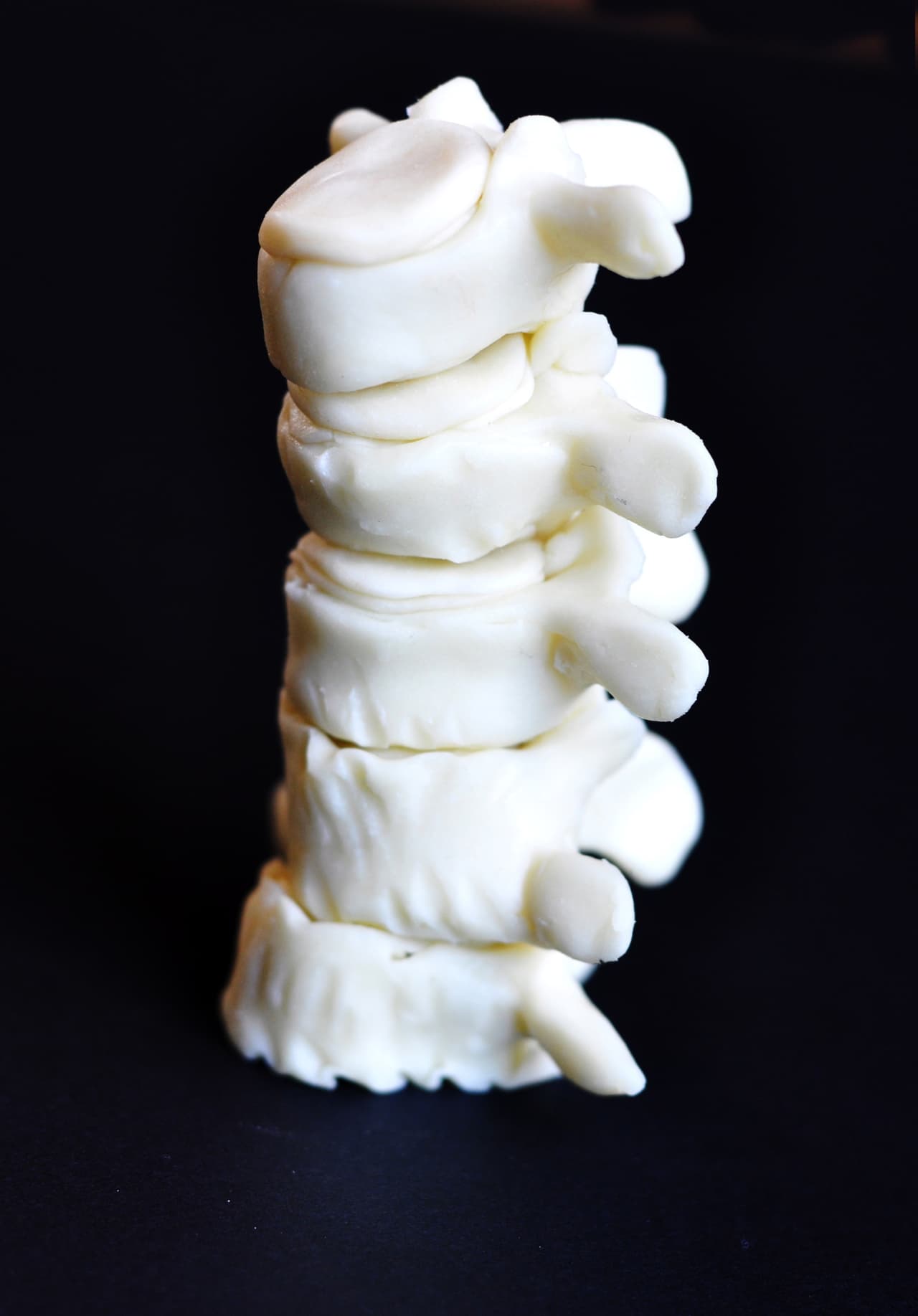 Ha hecho partes del cuerpo que de verdad parecen súper reales como esta columna vertebral, las cuales cocinó para el evento 'The Eat Your Heart Out' en un museo de la Universidad de London.