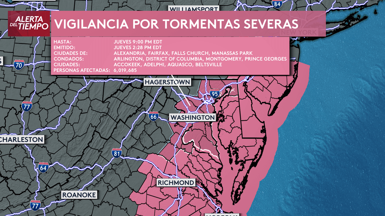 Tiempo severo en el DMV este jueves, mientras siguen trabajos de limpieza por tornados el miércoles