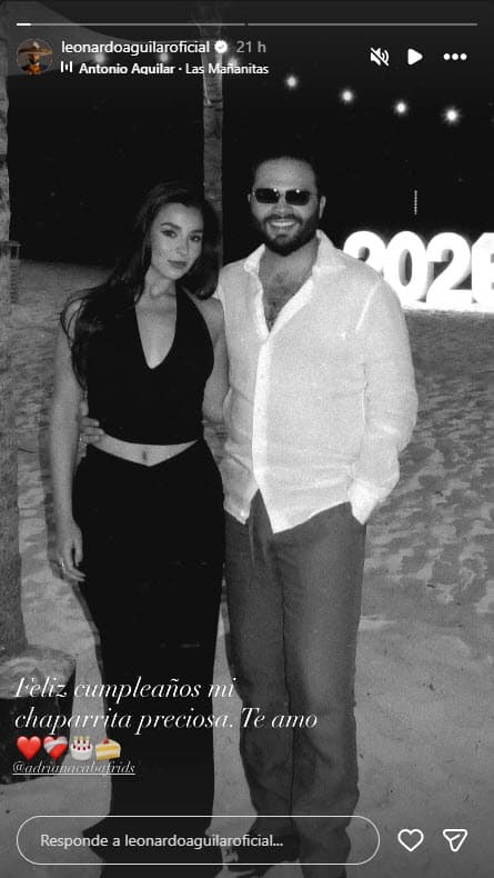 Leonardo Aguilar y su novia Adriana Caballero.