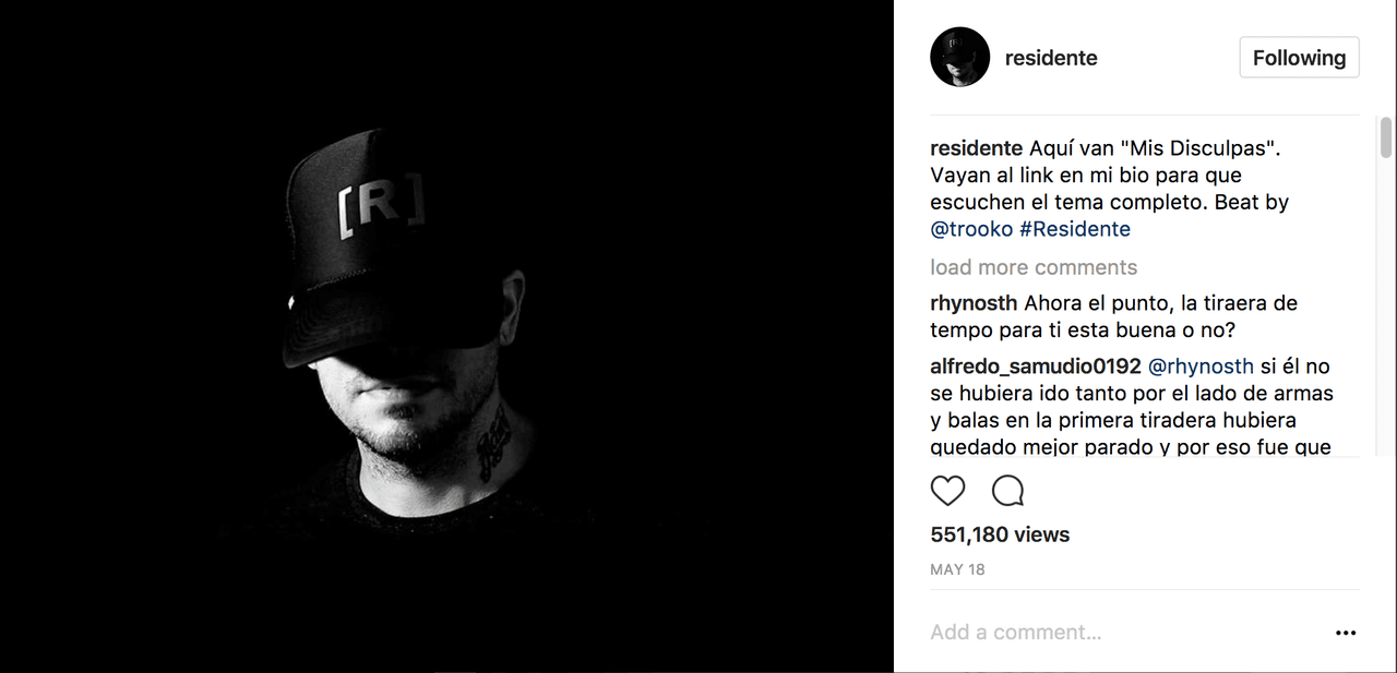 Despues de unos días de espera, Residente responde con 'Mis Dsoculpas'.