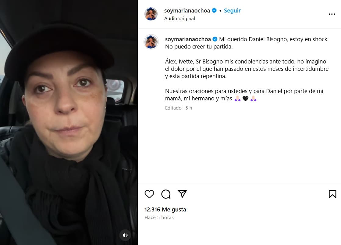 Mariana Ochoa confesó estar en 'shock' por la muerte de Daniel Bisogno.