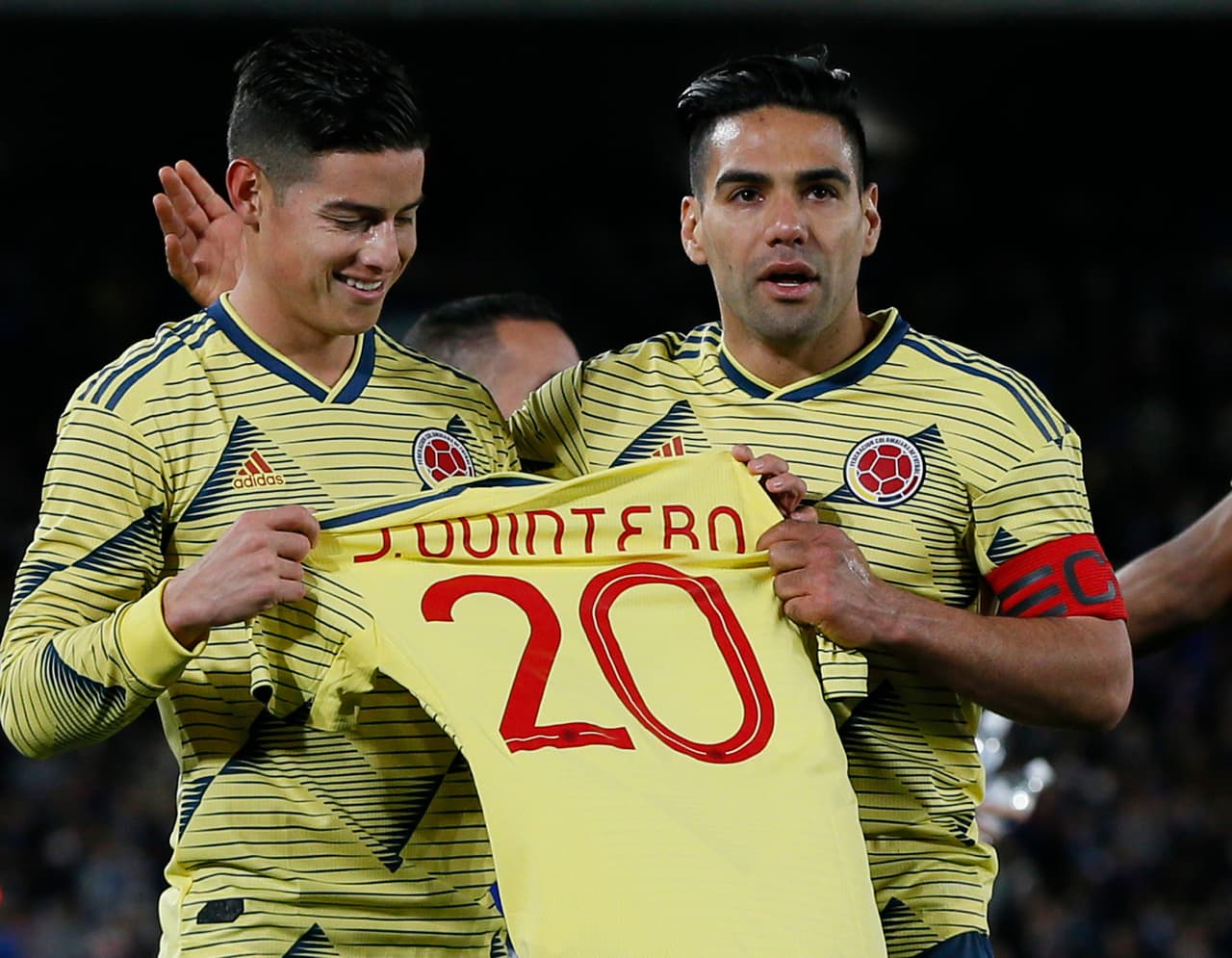 Los capitanes del equipo sudamericano decidieron dedicarle la anotación a su compañero Juan Fernando Quintero, quien se lesionó la rodilla y estará por lo menos siete meses de baja.