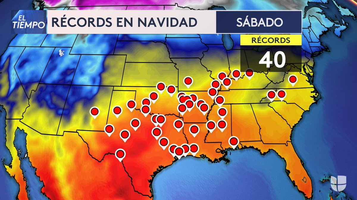 Estas Navidades varios estados han superado récords de calor para esta época: Texas, Oklahoma, Louisiana, Arkansas, Mississippi e incluso Kentucky.