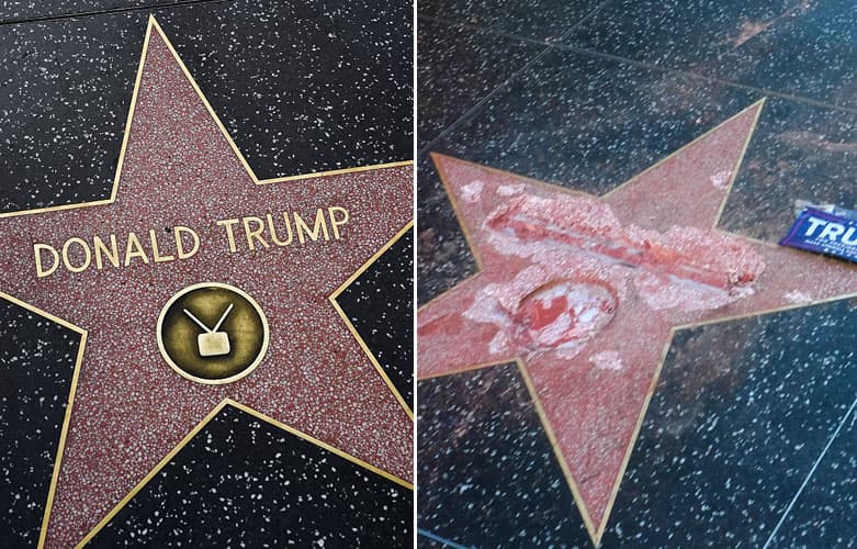 El hombre que destruyó la estrella de Trump en el Paseo de la Fama puede ser condenado hasta a tres años de cárcel