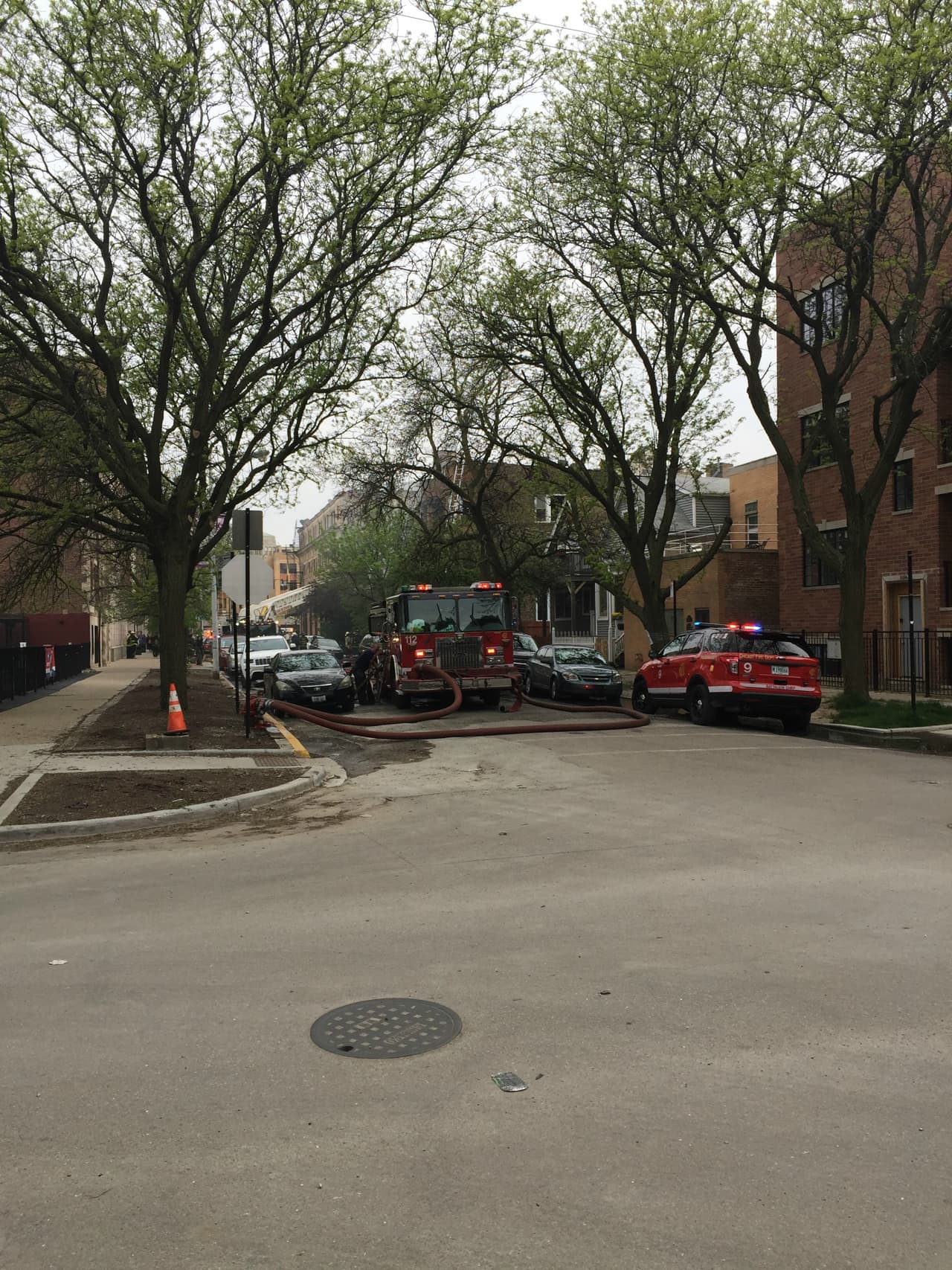 Un total de 127 bomberos acudieron a combatir las llamas. Un bombero resultó con quemaduras en un brazo, pero se encuentra en buena condición.