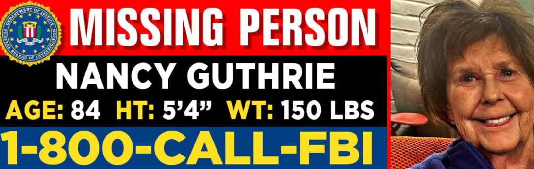 FBI emite una ficha de búsqueda de Nancy Guthrie.
