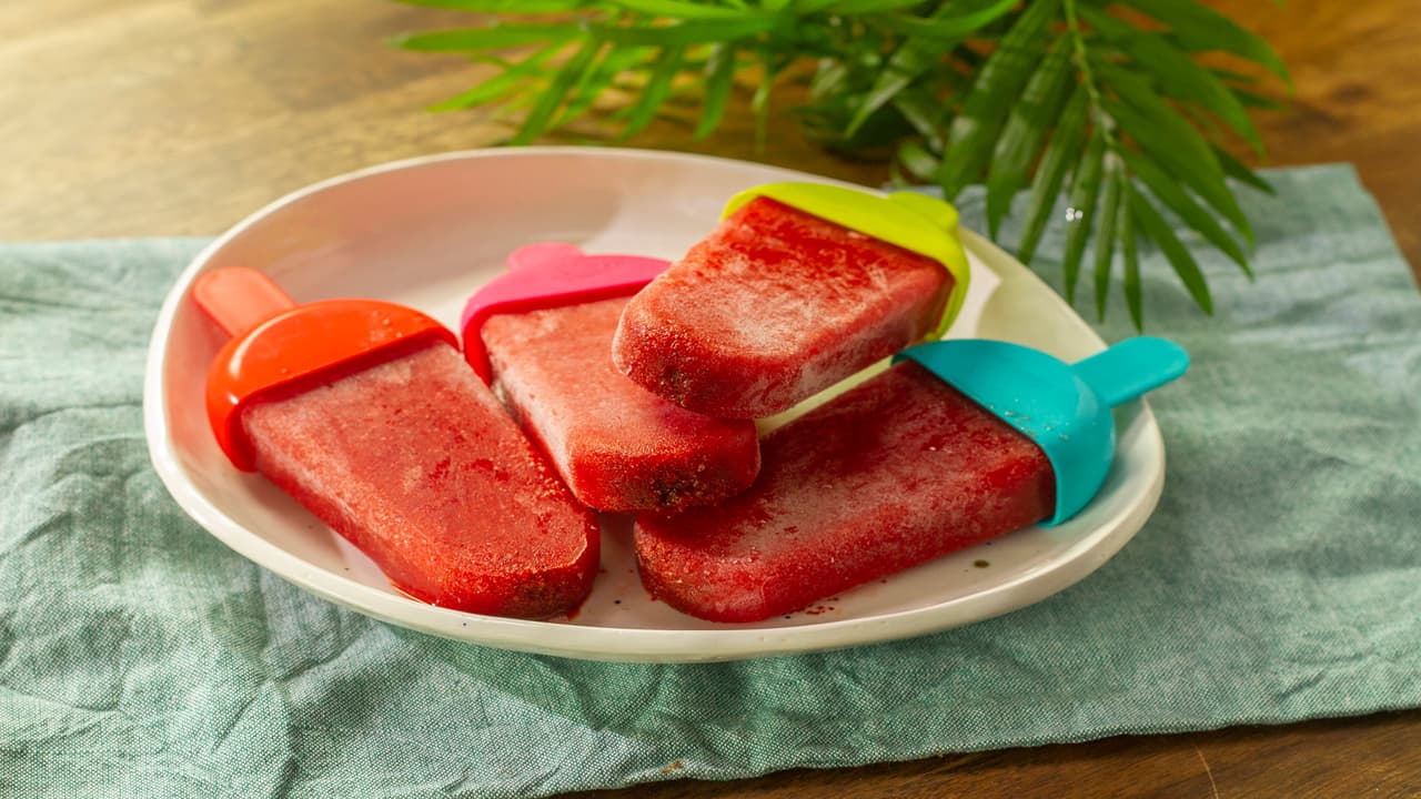 Paletas de hielo sabor pica fresa