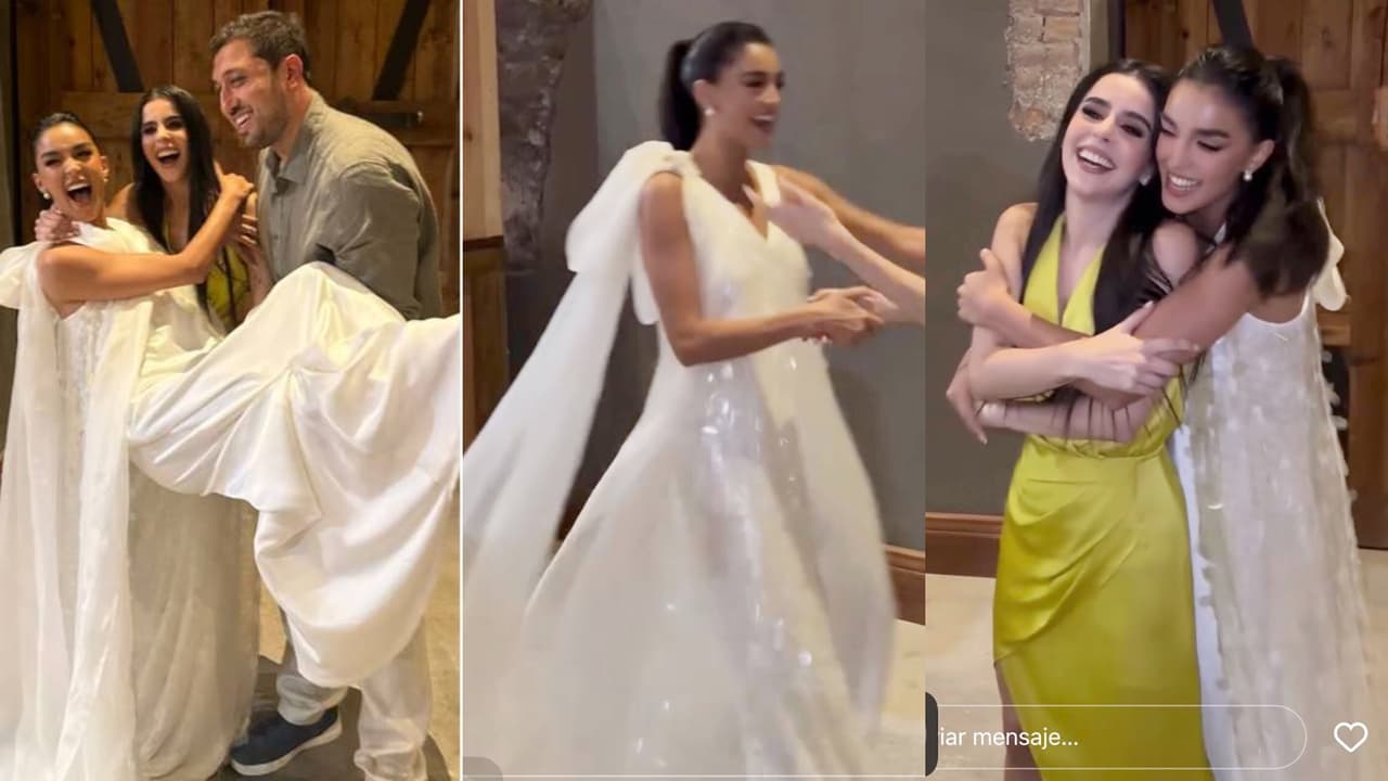 Este fue el primero de los vestidos de novia que Alejandra Capetillo usó para casarse. Lo utilizó en la fiesta previa a las nupcias.